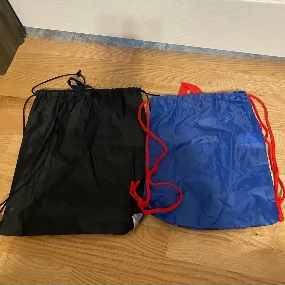 Batman Spider-Man Cinch Bag Back Pack Book Bag Kids Blue Black Bundle Lot